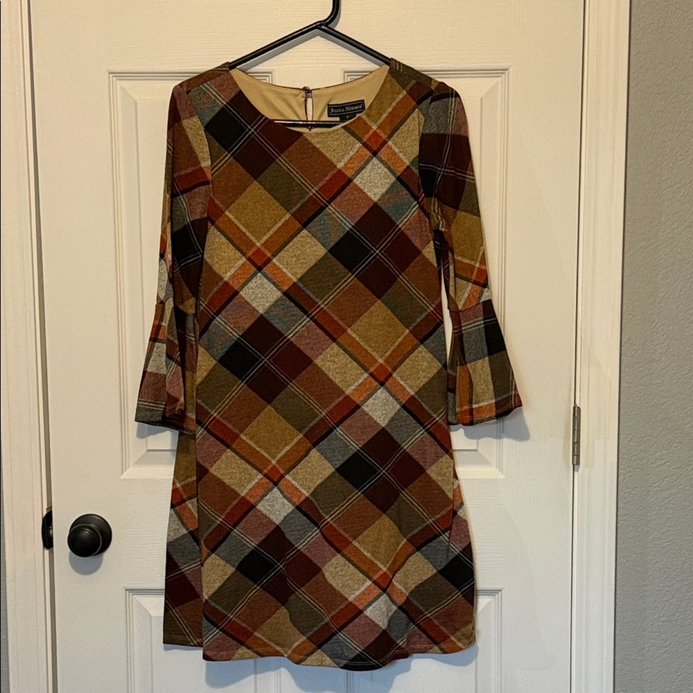 Jessica Howard Long Sleeve Plaid Dress - Multicolor
